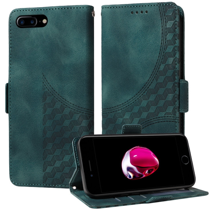 Embossed Rhombus Starry Leather Phone Case