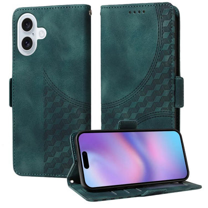 Embossed Rhombus Starry Leather Phone Case