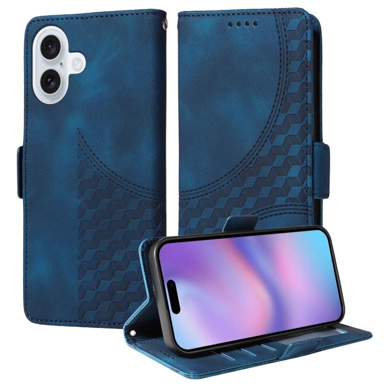 Embossed Rhombus Starry Leather Phone Case