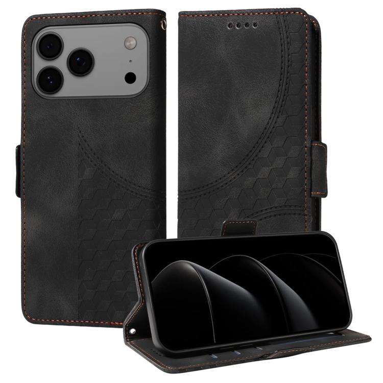 Embossed Rhombus Starry Leather Phone Case