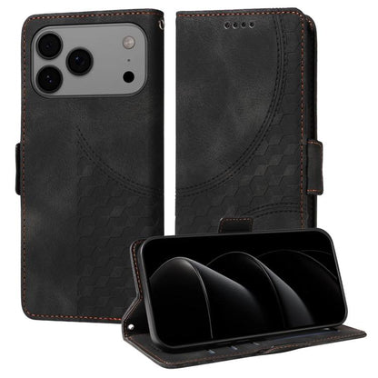 Embossed Rhombus Starry Leather Phone Case