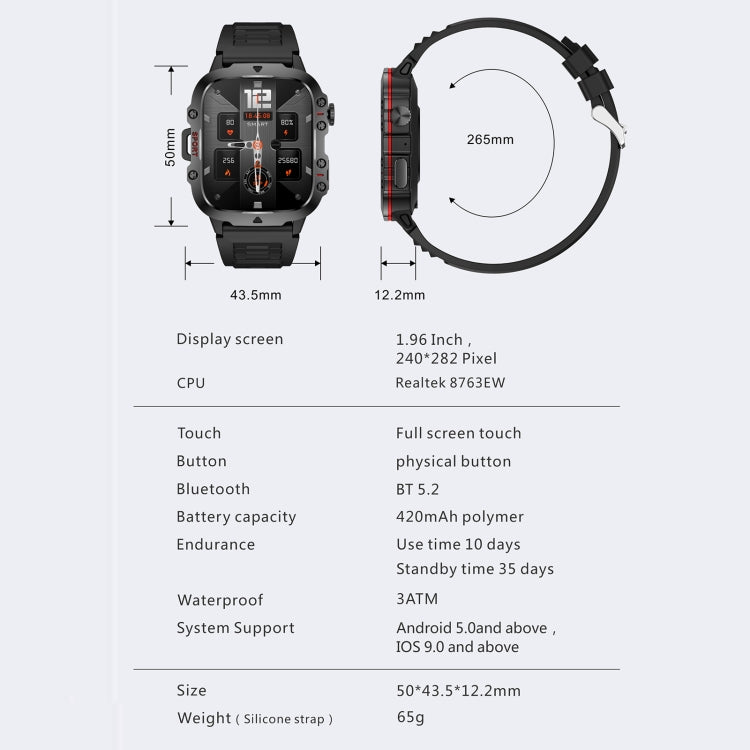 QX11 1.96 inch BT5.2 Smart Sport Watch