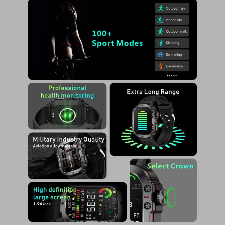 QX11 1.96 inch BT5.2 Smart Sport Watch