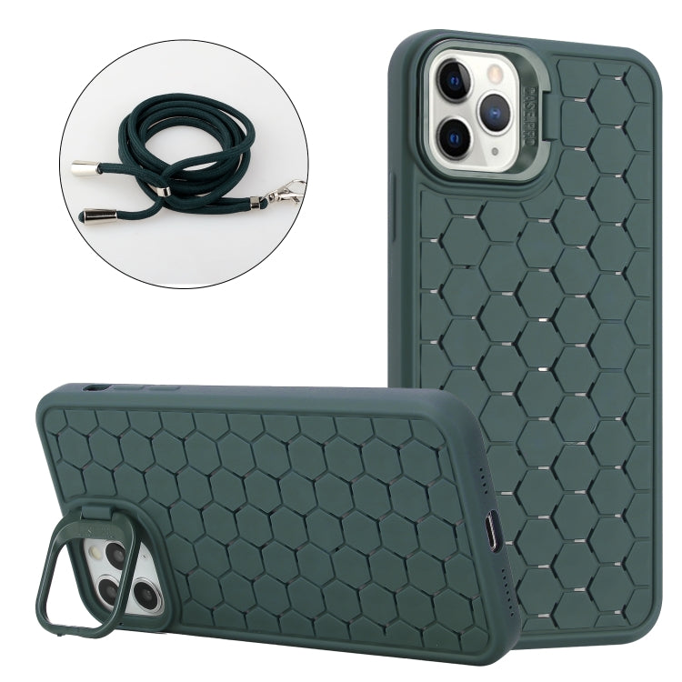 Honeycomb Radiating Lens Holder Magsafe Phone Case with Lanyard, For iPhone 16 Pro Max�����������...