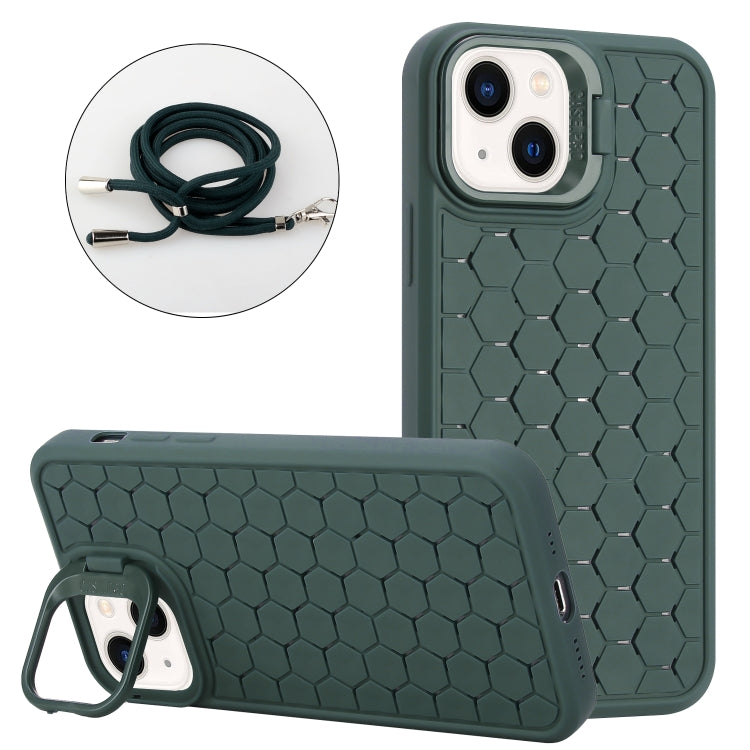 Honeycomb Radiating Lens Holder Magsafe Phone Case with Lanyard, For iPhone 16 Pro Max�����������...