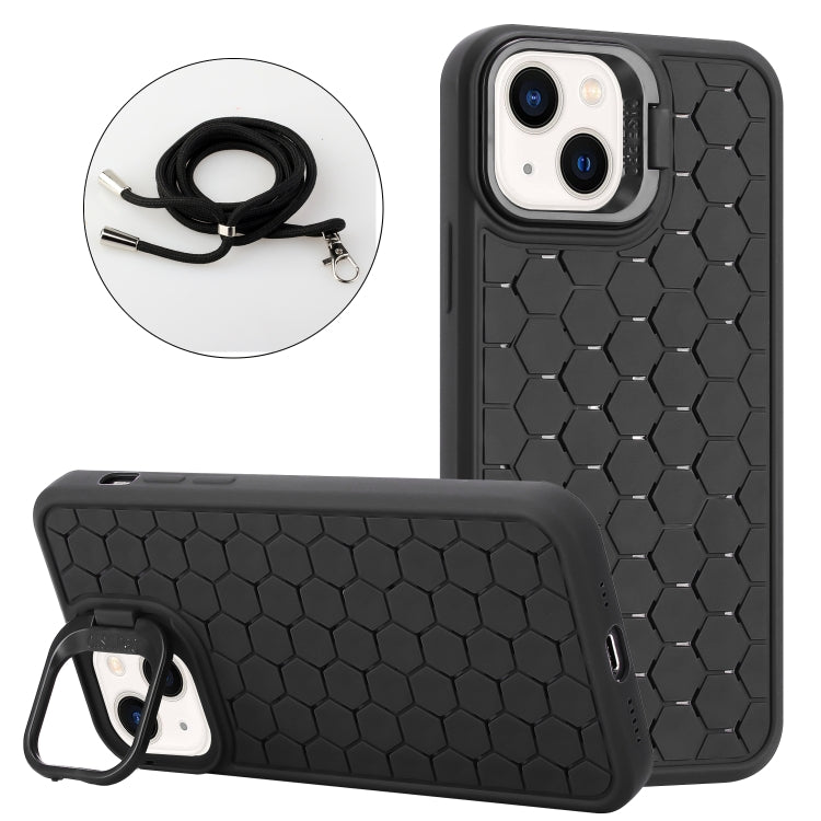 Honeycomb Radiating Lens Holder Magsafe Phone Case with Lanyard, For iPhone 16 Pro Max�����������...