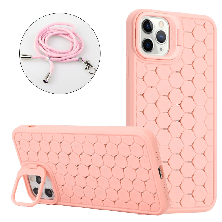 Honeycomb Radiating Lens Holder Magsafe Phone Case with Lanyard, For iPhone 16 Pro Max�����������...