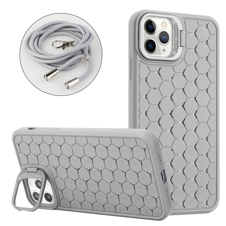Honeycomb Radiating Lens Holder Magsafe Phone Case with Lanyard, For iPhone 16 Pro Max�����������...