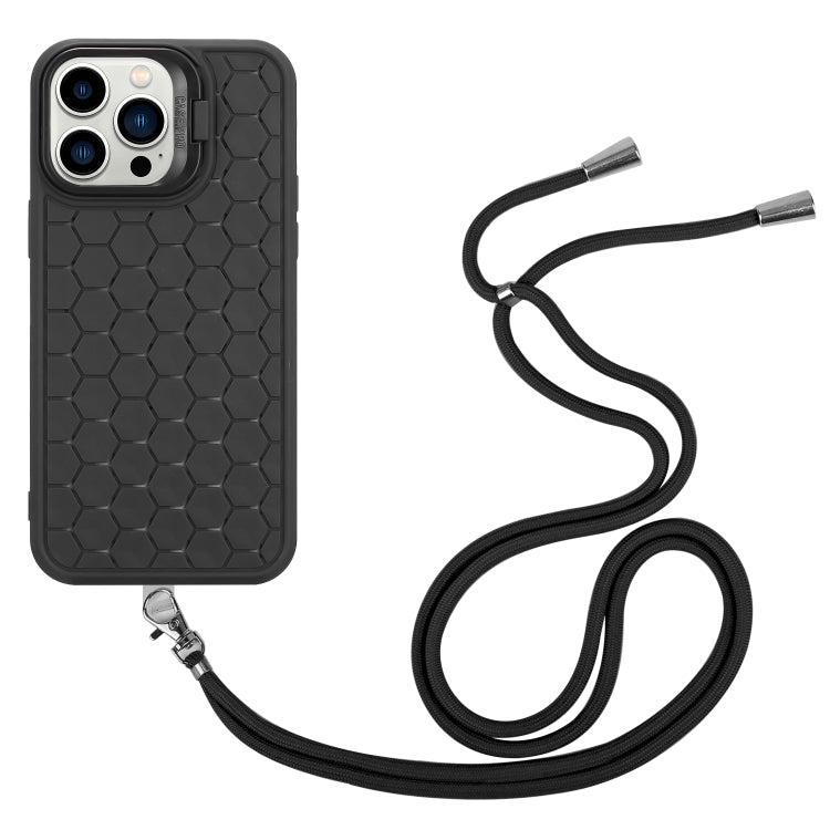 Honeycomb Radiating Lens Holder Magsafe Phone Case with Lanyard, For iPhone 12 Pro Max�����������...
