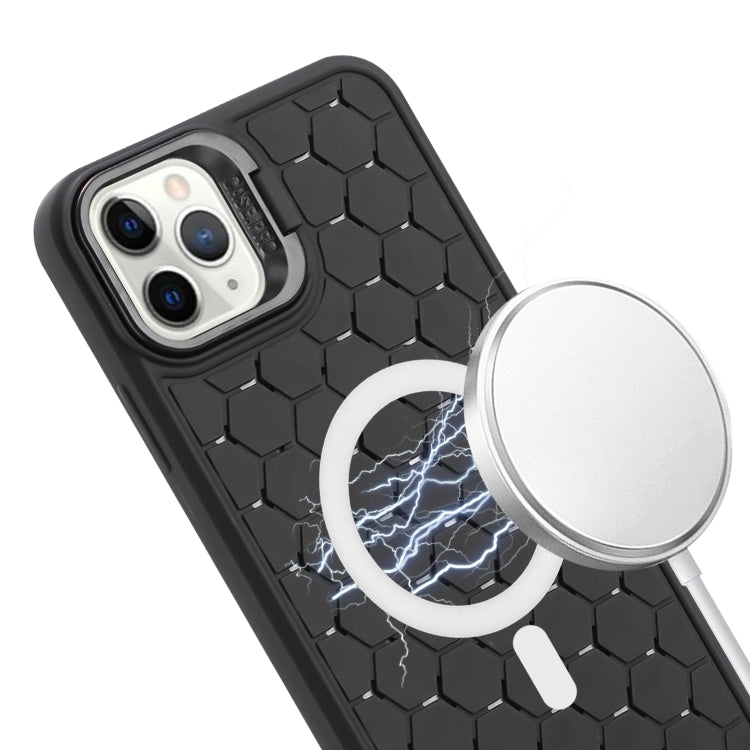 Honeycomb Radiating Lens Holder Magsafe Phone Case with Lanyard, For iPhone 12 Pro Max�����������...