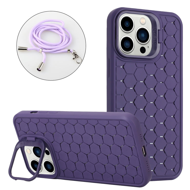 Honeycomb Radiating Lens Holder Magsafe Phone Case with Lanyard, For iPhone 12 Pro Max�����������...