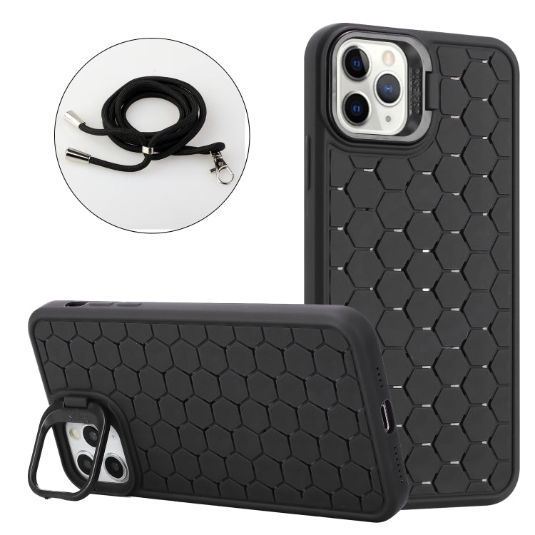 Honeycomb Radiating Lens Holder Magsafe Phone Case with Lanyard, For iPhone 12 Pro Max�����������...