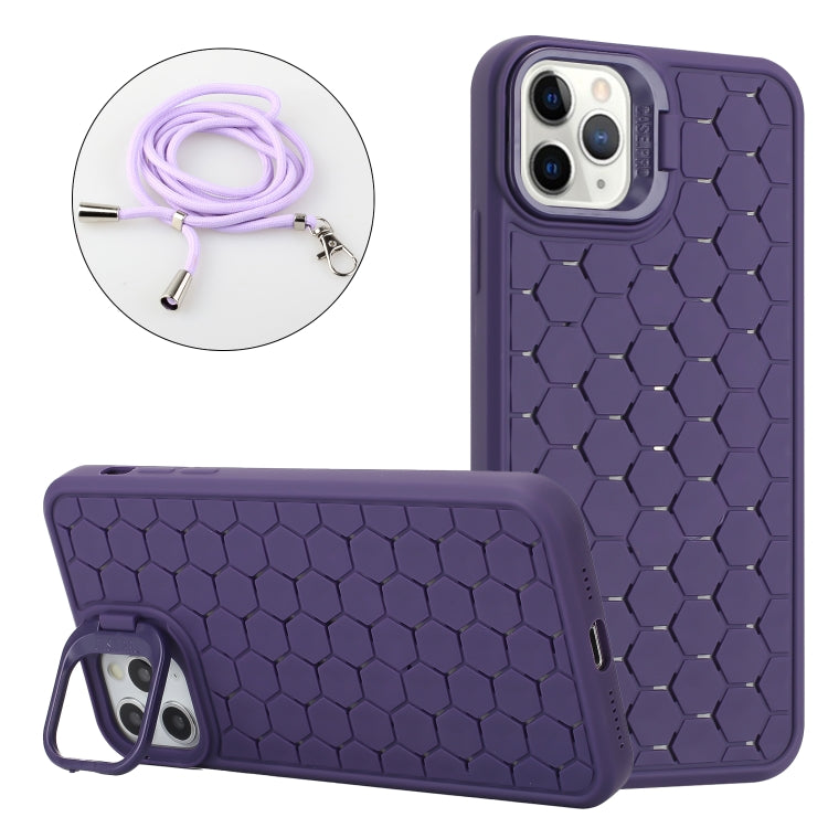 Honeycomb Radiating Lens Holder Magsafe Phone Case with Lanyard, For iPhone 12 Pro Max�����������...