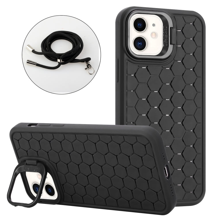 Honeycomb Radiating Lens Holder Magsafe Phone Case with Lanyard, For iPhone 12 Pro Max�����������...