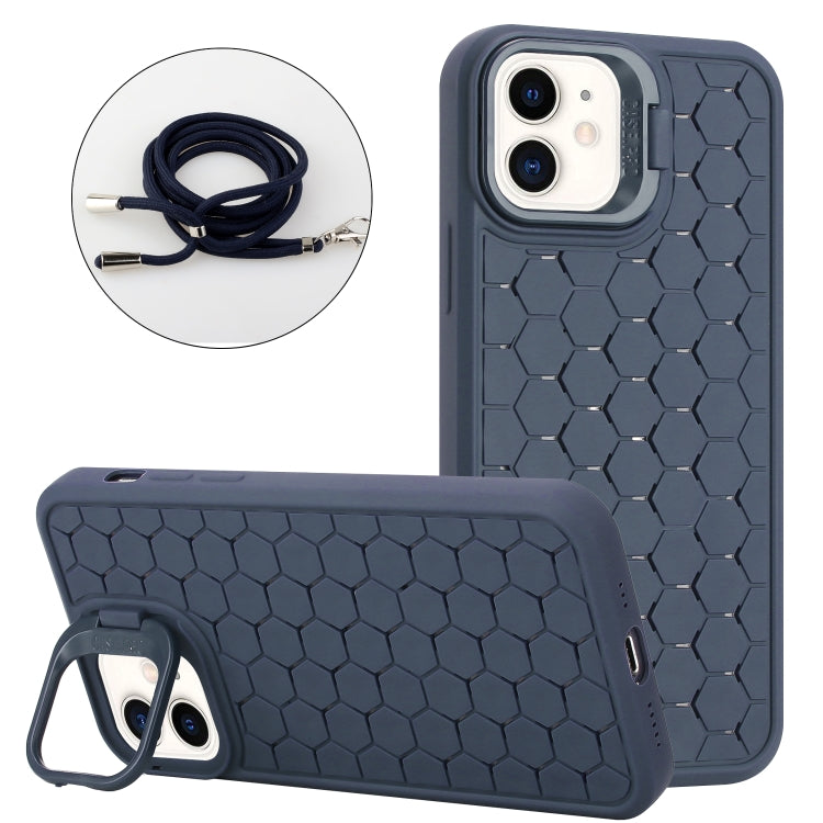 Honeycomb Radiating Lens Holder Magsafe Phone Case with Lanyard, For iPhone 12 Pro Max�����������...