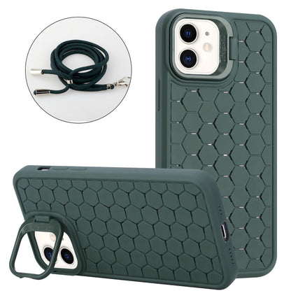 Honeycomb Radiating Lens Holder Magsafe Phone Case with Lanyard, For iPhone 12 Pro Max�����������...