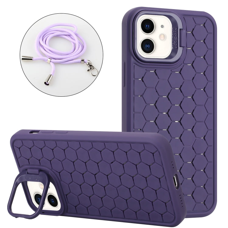 Honeycomb Radiating Lens Holder Magsafe Phone Case with Lanyard, For iPhone 12 Pro Max�����������...