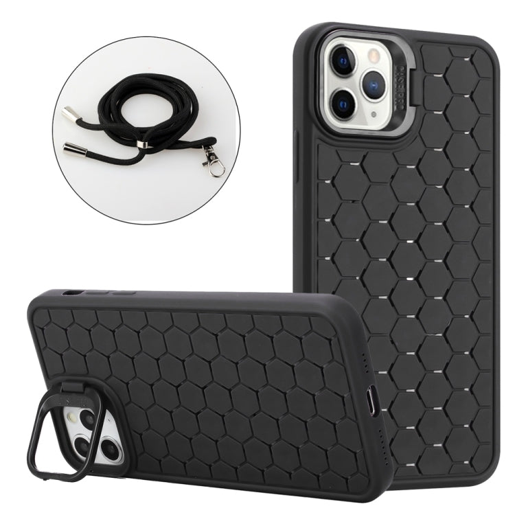 Honeycomb Radiating Lens Holder Magsafe Phone Case with Lanyard, For iPhone 16 Pro Max�����������...