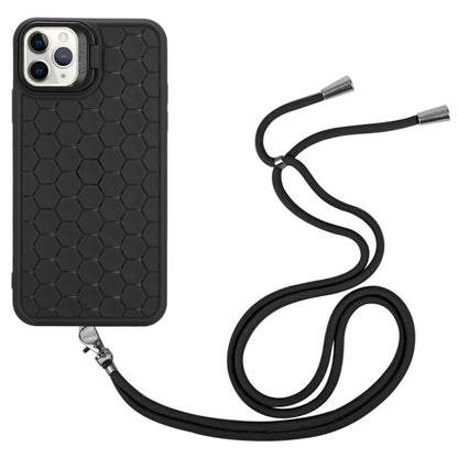 Honeycomb Radiating Lens Holder Magsafe Phone Case with Lanyard, For iPhone 16 Pro Max�����������...
