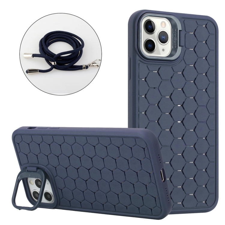Honeycomb Radiating Lens Holder Magsafe Phone Case with Lanyard, For iPhone 16 Pro Max�����������...