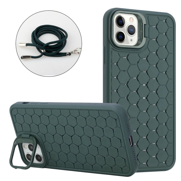 Honeycomb Radiating Lens Holder Magsafe Phone Case with Lanyard, For iPhone 16 Pro Max�����������...