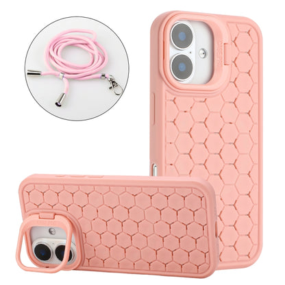 Honeycomb Radiating Lens Holder Magsafe Phone Case with Lanyard, For iPhone 16 Pro Max�����������...