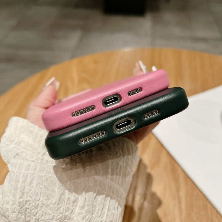 Pure Color Leather Magsafe Magnetic Phone Case, For iPhone 16 Pro Max, For iPhone 16 Pro���������...