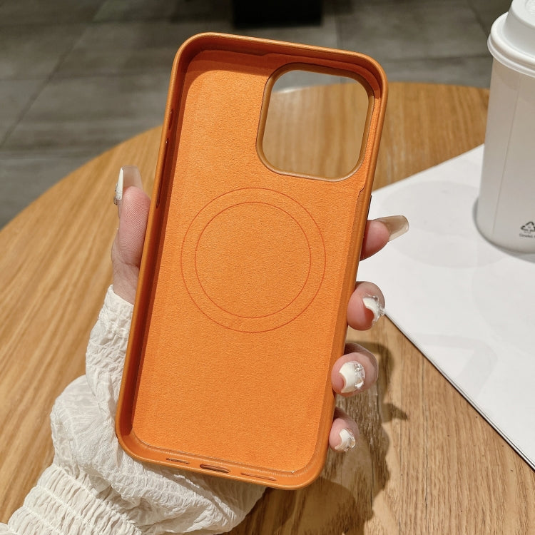 Pure Color Leather Magsafe Magnetic Phone Case, For iPhone 16 Pro Max, For iPhone 16 Pro���������...