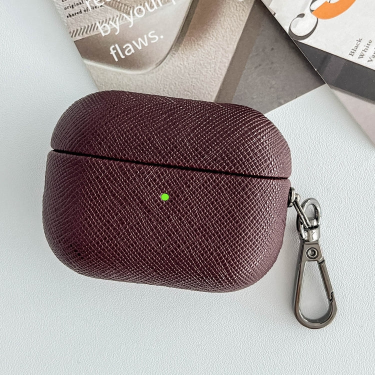 Cross Texture PU Leather Bluetooth Earphone Protective Case, For AirPods Pro 2, For AirPods 3����...