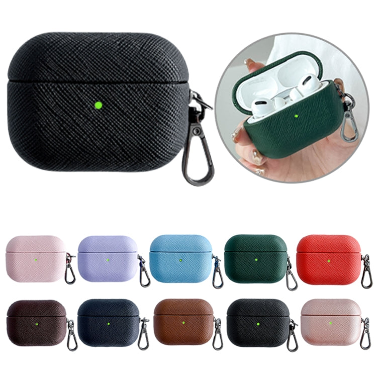 Cross Texture PU Leather Bluetooth Earphone Protective Case, For AirPods Pro 2, For AirPods 3����...