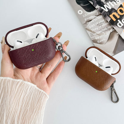 Cross Texture PU Leather Bluetooth Earphone Protective Case, For AirPods Pro 2, For AirPods 3����...
