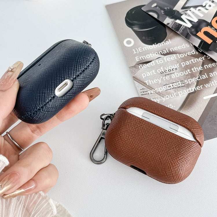 Cross Texture PU Leather Bluetooth Earphone Protective Case, For AirPods Pro 2, For AirPods 3����...