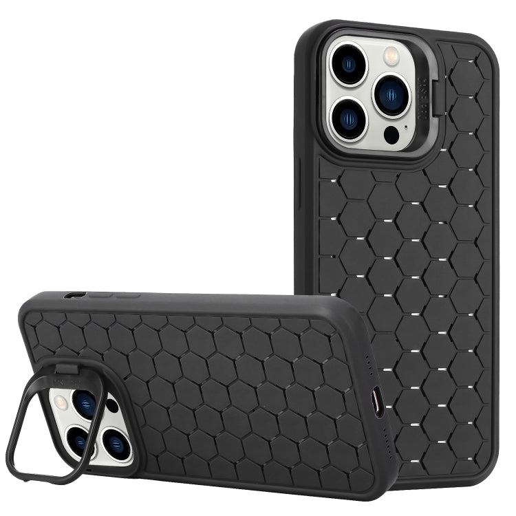 Honeycomb Radiating Lens Holder TPU Phone Case, For iPhone 16 Pro Max, For iPhone 16 Pro���������...