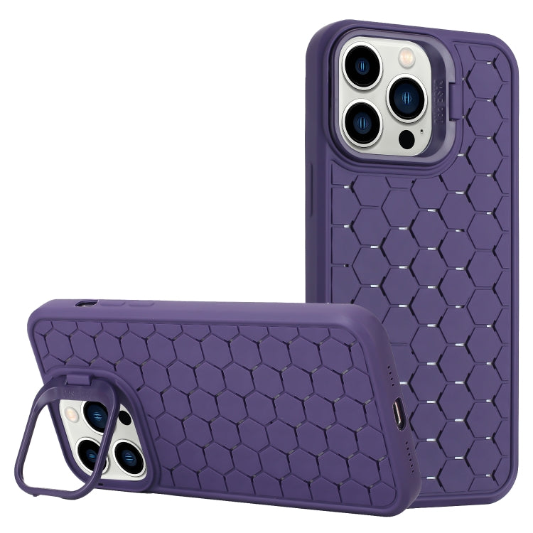 Honeycomb Radiating Lens Holder TPU Phone Case, For iPhone 16 Pro Max, For iPhone 16 Pro���������...