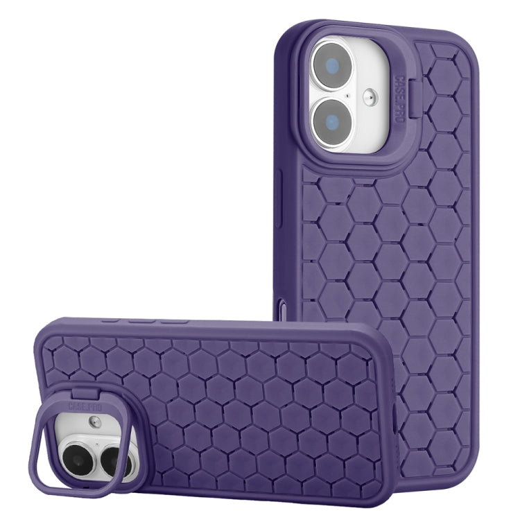 Honeycomb Radiating Lens Holder TPU Phone Case, For iPhone 16 Pro Max, For iPhone 16 Pro���������...