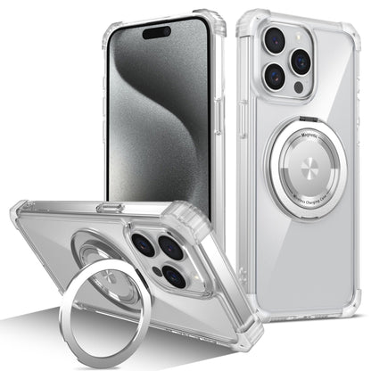 Gold Shield CD Pattern MagSafe Magnetic Phone Case with Rotating Stand, For iPhone 16 Pro Max����...