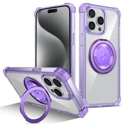 Gold Shield CD Pattern MagSafe Magnetic Phone Case with Rotating Stand, For iPhone 16 Pro Max����...