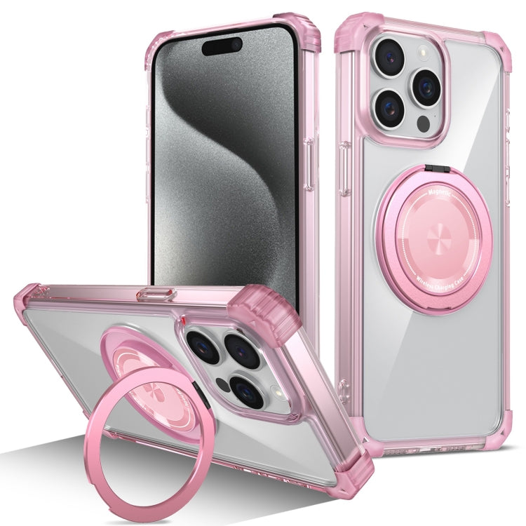 Gold Shield CD Pattern MagSafe Magnetic Phone Case with Rotating Stand, For iPhone 16 Pro Max����...