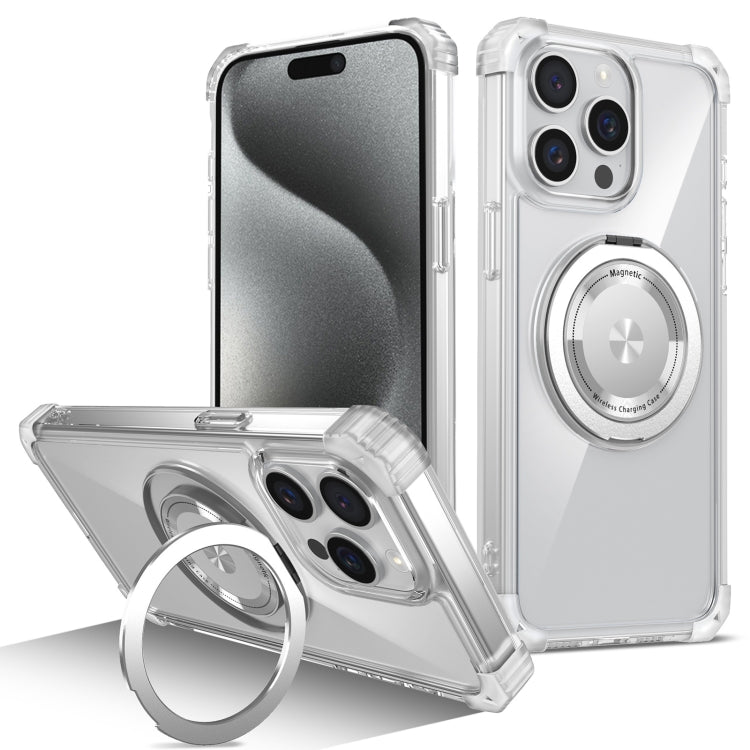 Gold Shield CD Pattern MagSafe Magnetic Phone Case with Rotating Stand, For iPhone 16 Pro Max����...
