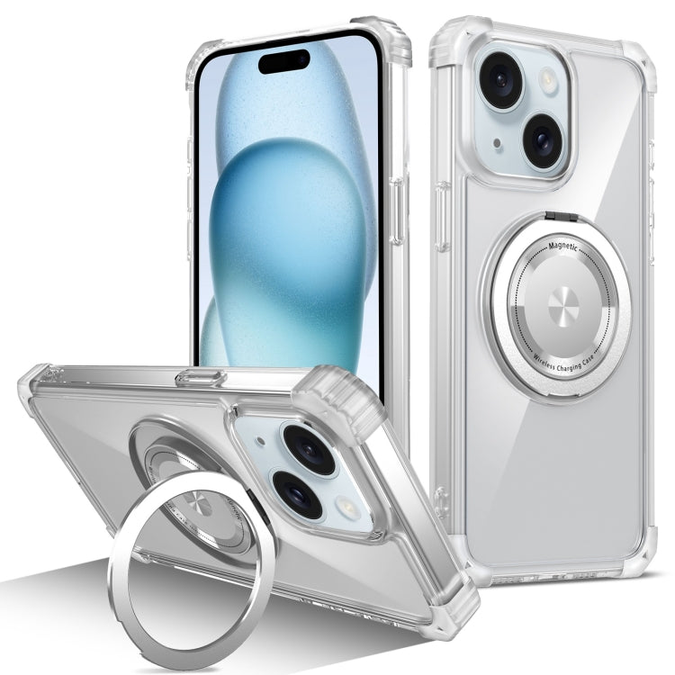 Gold Shield CD Pattern MagSafe Magnetic Phone Case with Rotating Stand, For iPhone 16 Pro Max����...