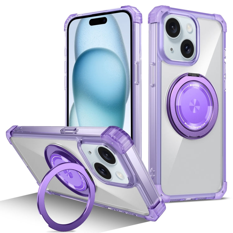 Gold Shield CD Pattern MagSafe Magnetic Phone Case with Rotating Stand, For iPhone 16 Pro Max����...