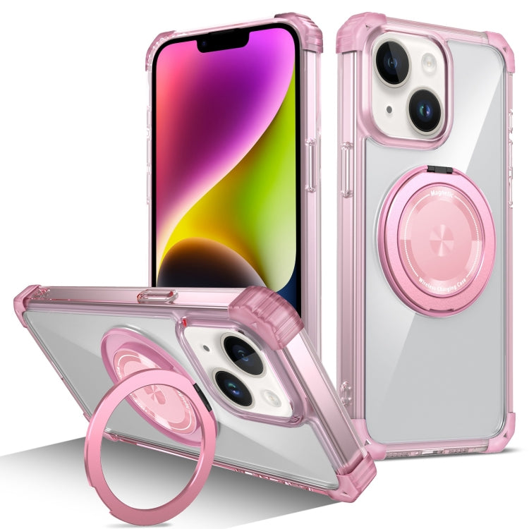 Gold Shield CD Pattern MagSafe Magnetic Phone Case with Rotating Stand, For iPhone 16 Pro Max����...