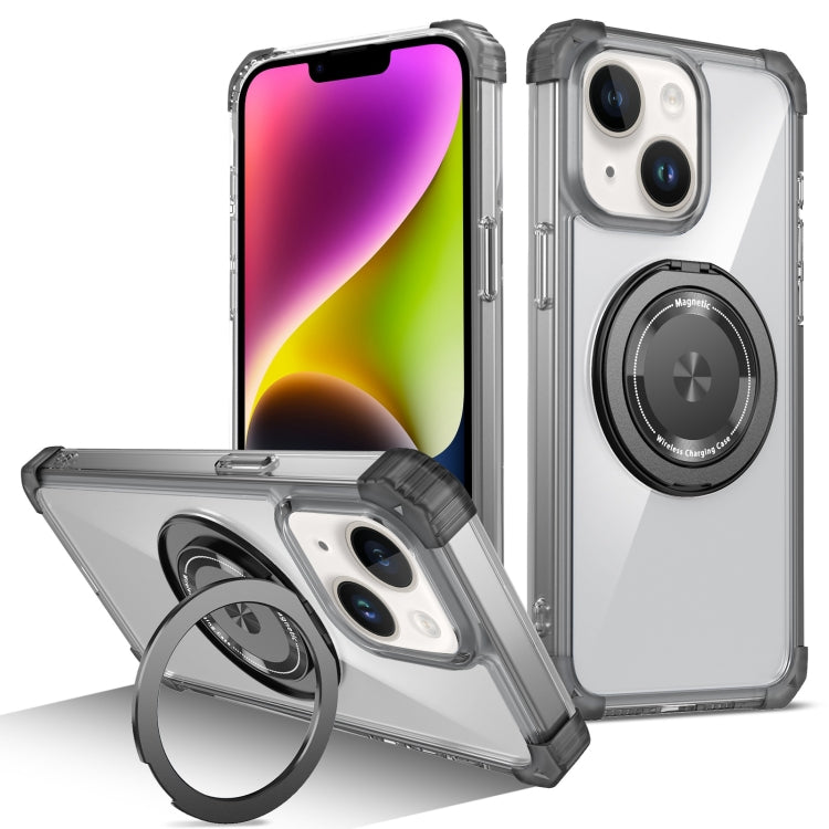 Gold Shield CD Pattern MagSafe Magnetic Phone Case with Rotating Stand, For iPhone 16 Pro Max����...
