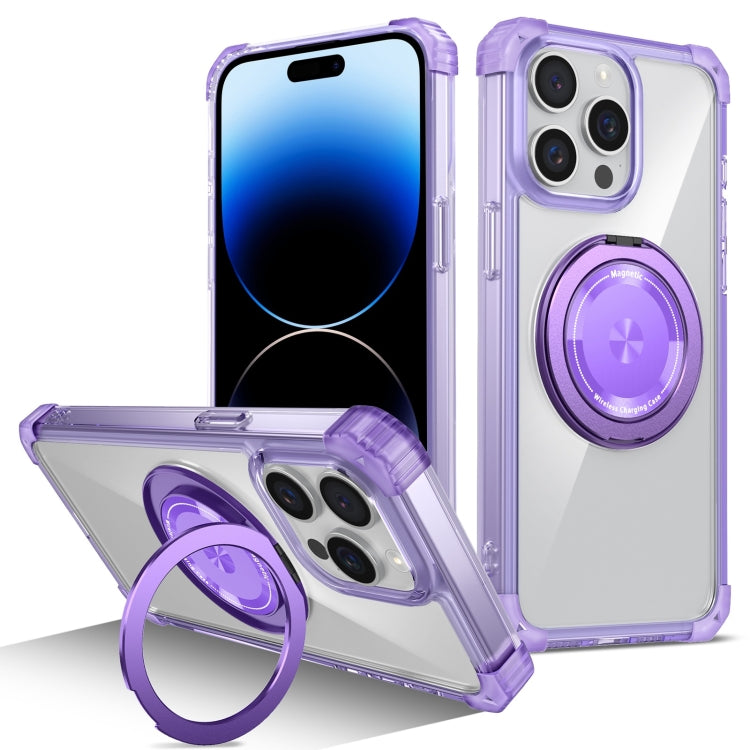 Gold Shield CD Pattern MagSafe Magnetic Phone Case with Rotating Stand, For iPhone 16 Pro Max����...