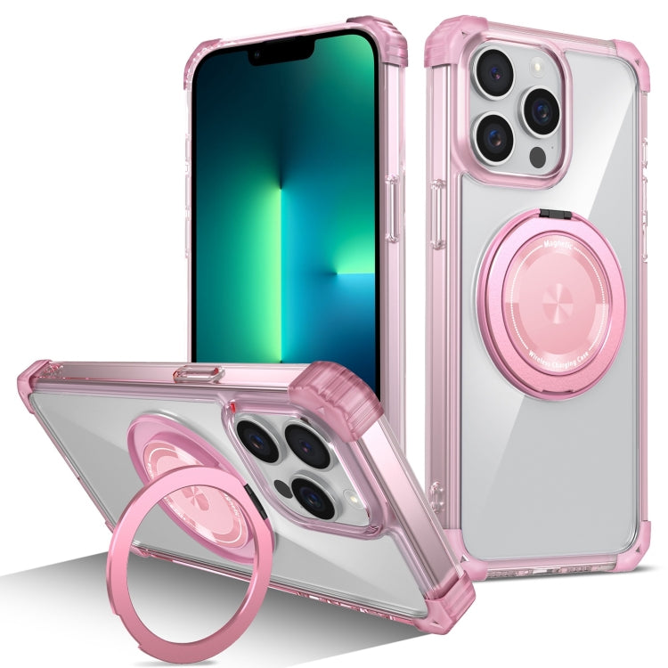 Gold Shield CD Pattern MagSafe Magnetic Phone Case with Rotating Stand, For iPhone 16 Pro Max����...