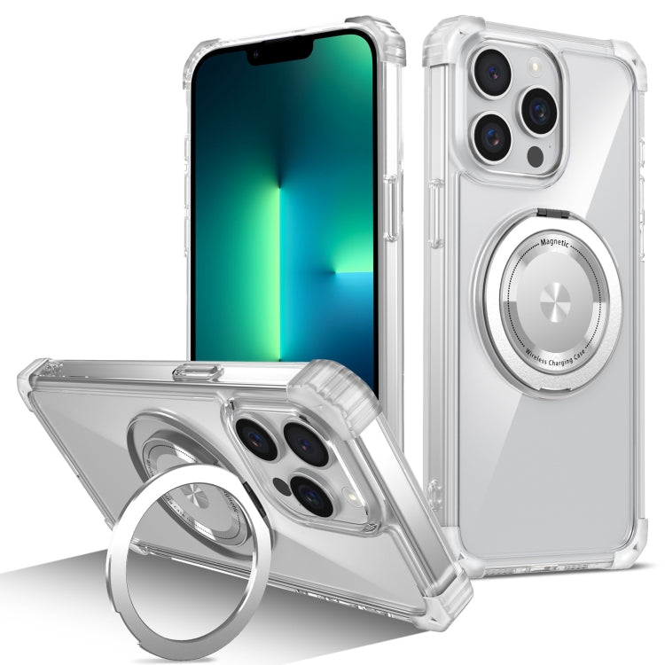 Gold Shield CD Pattern MagSafe Magnetic Phone Case with Rotating Stand, For iPhone 16 Pro Max����...