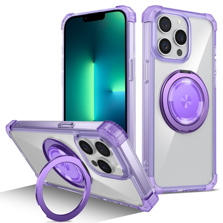 Gold Shield CD Pattern MagSafe Magnetic Phone Case with Rotating Stand, For iPhone 16 Pro Max����...