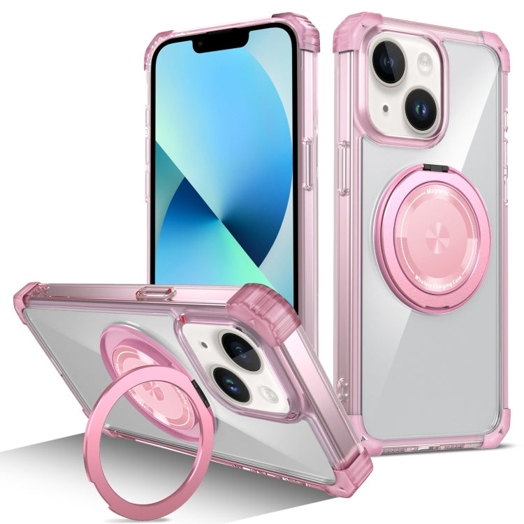 Gold Shield CD Pattern MagSafe Magnetic Phone Case with Rotating Stand, For iPhone 16 Pro Max����...