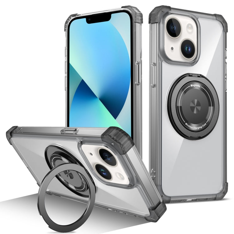 Gold Shield CD Pattern MagSafe Magnetic Phone Case with Rotating Stand, For iPhone 16 Pro Max����...