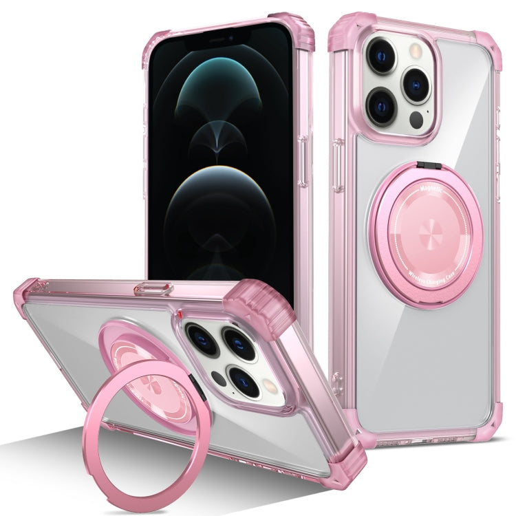 Gold Shield CD Pattern MagSafe Magnetic Phone Case with Rotating Stand, For iPhone 16 Pro Max����...